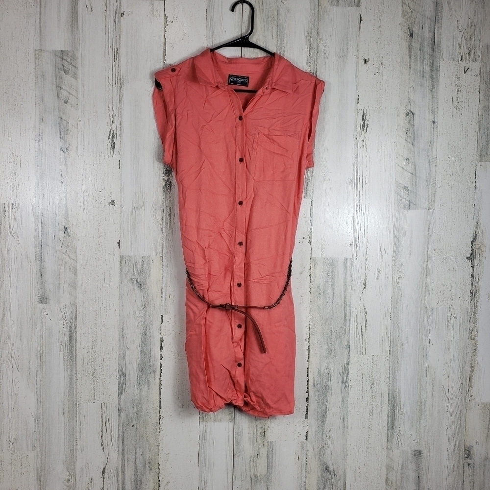Cherokee collar full button summer dress S